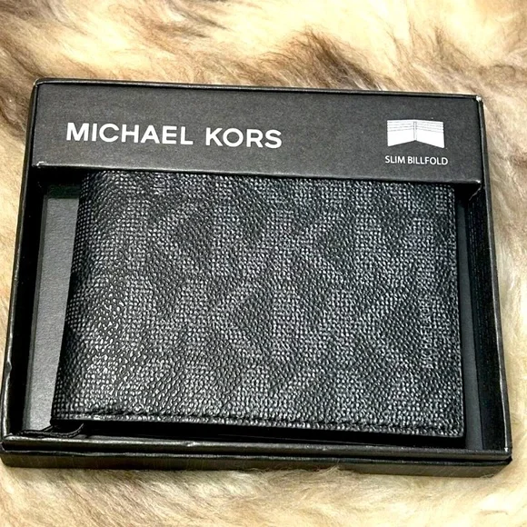 New Michael Kors Jet Set Leather Billfold Slim Mens - Picture 12 of 12